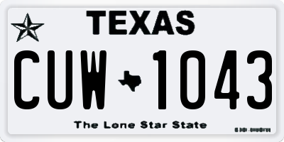 TX license plate CUW1043