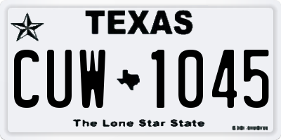 TX license plate CUW1045