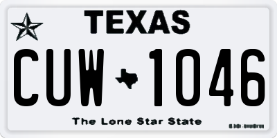 TX license plate CUW1046