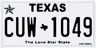 TX license plate CUW1049