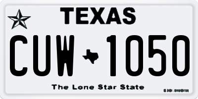 TX license plate CUW1050