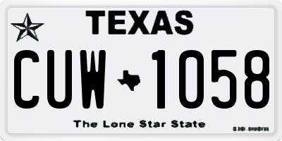 TX license plate CUW1058