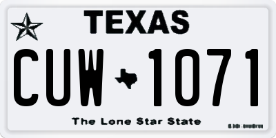 TX license plate CUW1071
