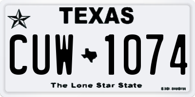 TX license plate CUW1074