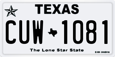 TX license plate CUW1081