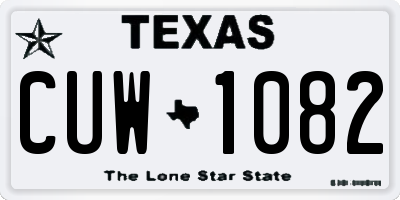 TX license plate CUW1082