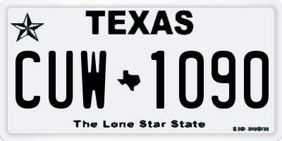 TX license plate CUW1090