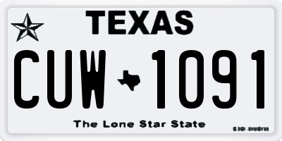 TX license plate CUW1091