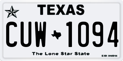 TX license plate CUW1094