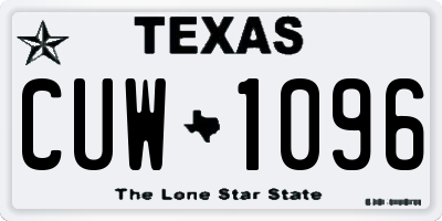 TX license plate CUW1096