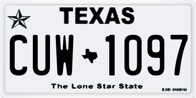 TX license plate CUW1097
