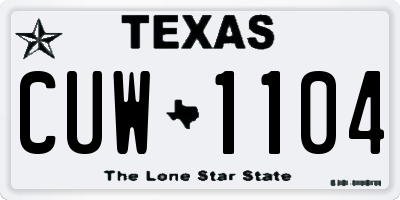 TX license plate CUW1104