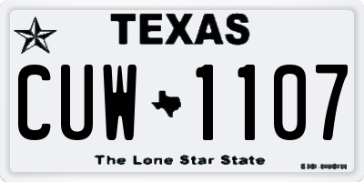 TX license plate CUW1107