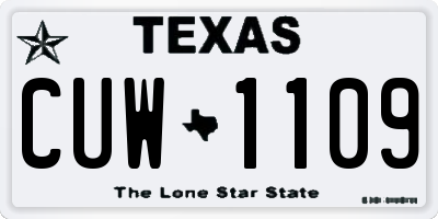 TX license plate CUW1109