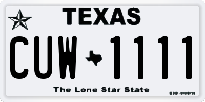 TX license plate CUW1111