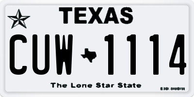 TX license plate CUW1114
