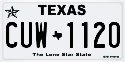 TX license plate CUW1120