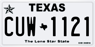 TX license plate CUW1121