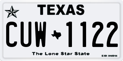 TX license plate CUW1122