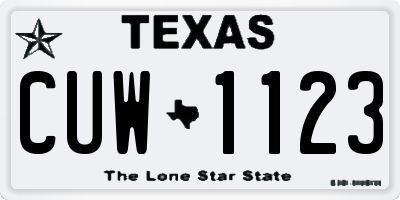 TX license plate CUW1123