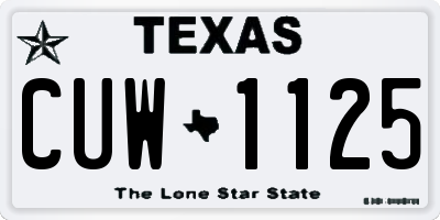 TX license plate CUW1125