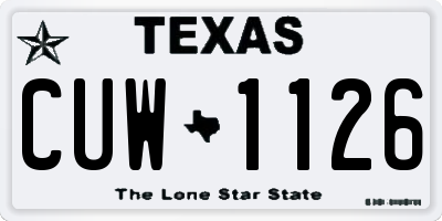 TX license plate CUW1126