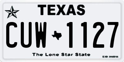 TX license plate CUW1127