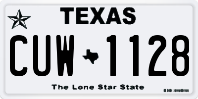 TX license plate CUW1128