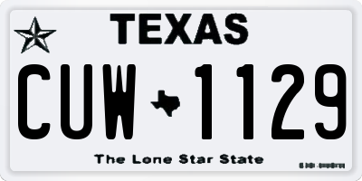 TX license plate CUW1129