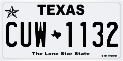 TX license plate CUW1132