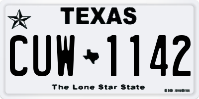 TX license plate CUW1142