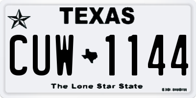 TX license plate CUW1144