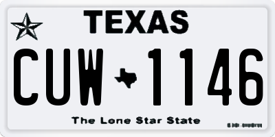 TX license plate CUW1146