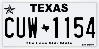 TX license plate CUW1154