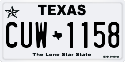 TX license plate CUW1158