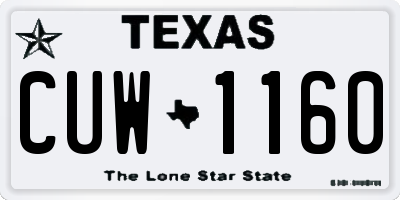 TX license plate CUW1160