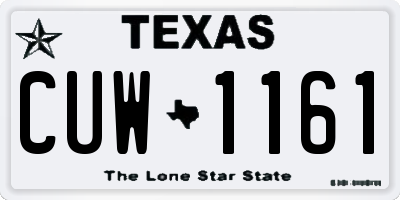 TX license plate CUW1161