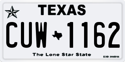 TX license plate CUW1162
