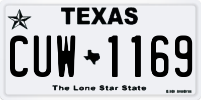 TX license plate CUW1169