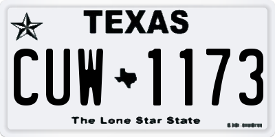 TX license plate CUW1173