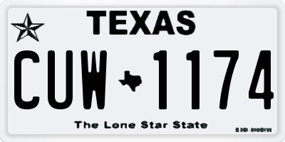 TX license plate CUW1174