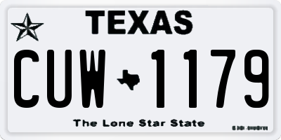TX license plate CUW1179