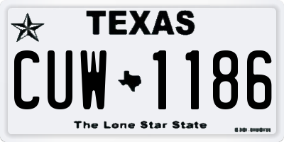 TX license plate CUW1186