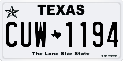 TX license plate CUW1194