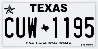 TX license plate CUW1195