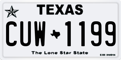 TX license plate CUW1199
