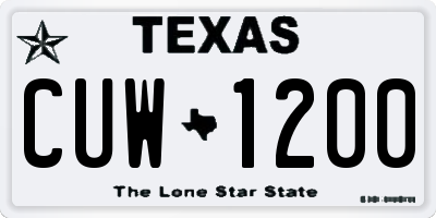 TX license plate CUW1200