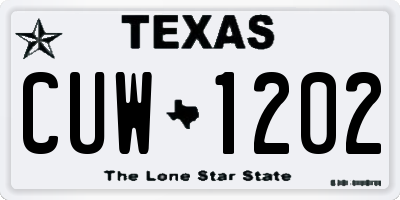 TX license plate CUW1202