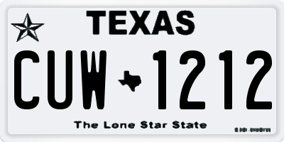 TX license plate CUW1212