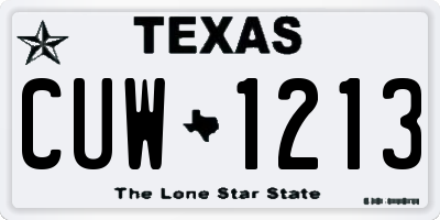 TX license plate CUW1213